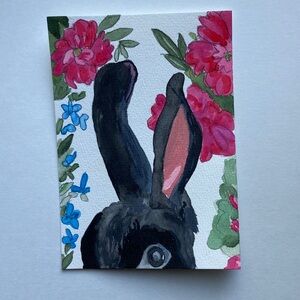 Floral Bunny Watercolor Art